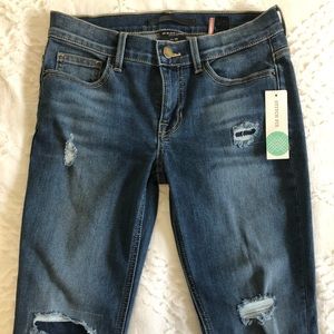 SP Black Distressed Released Hem Skinny Jean Sz 2